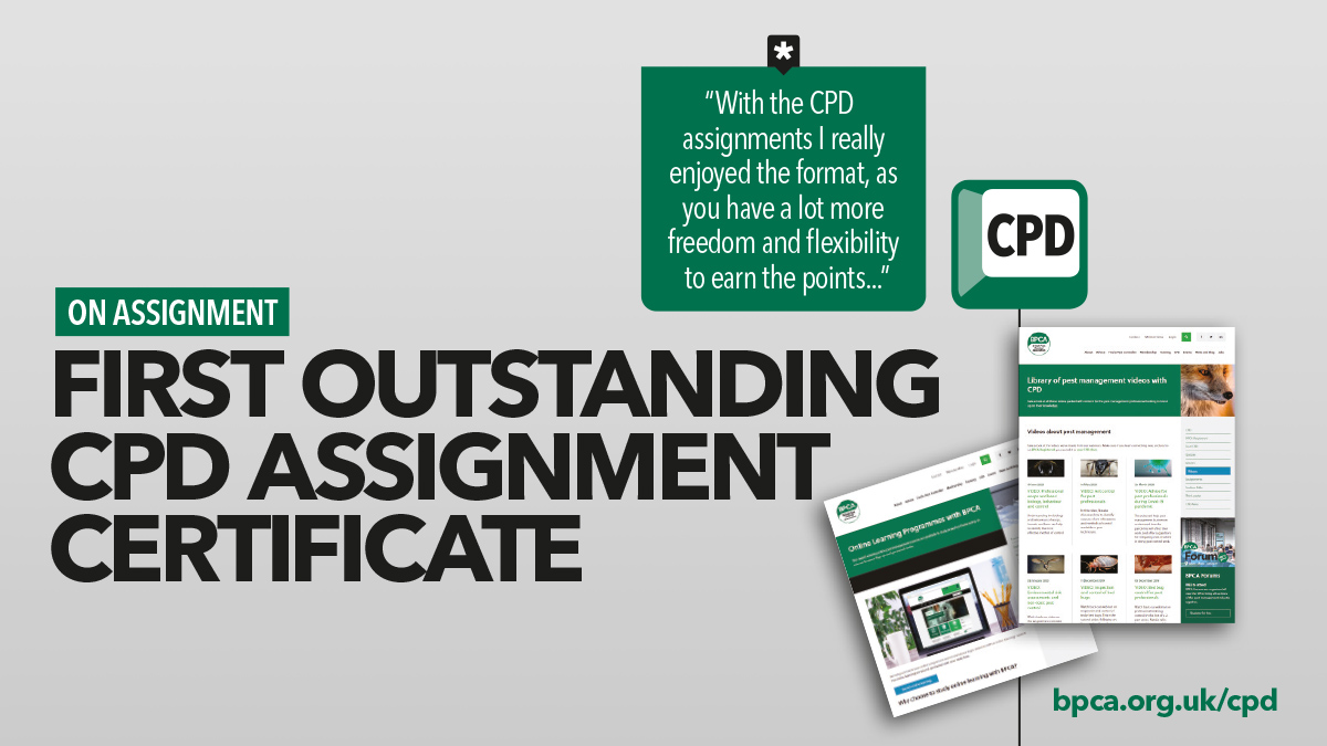 first outstanding  CPD assignment BPCA Registered